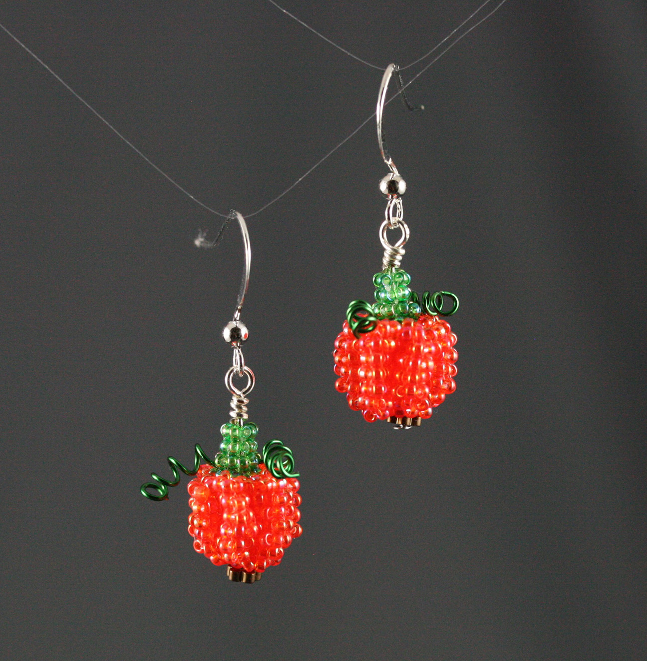 Beaded Pumpkin Earrings – Pretty Shiny Beads
