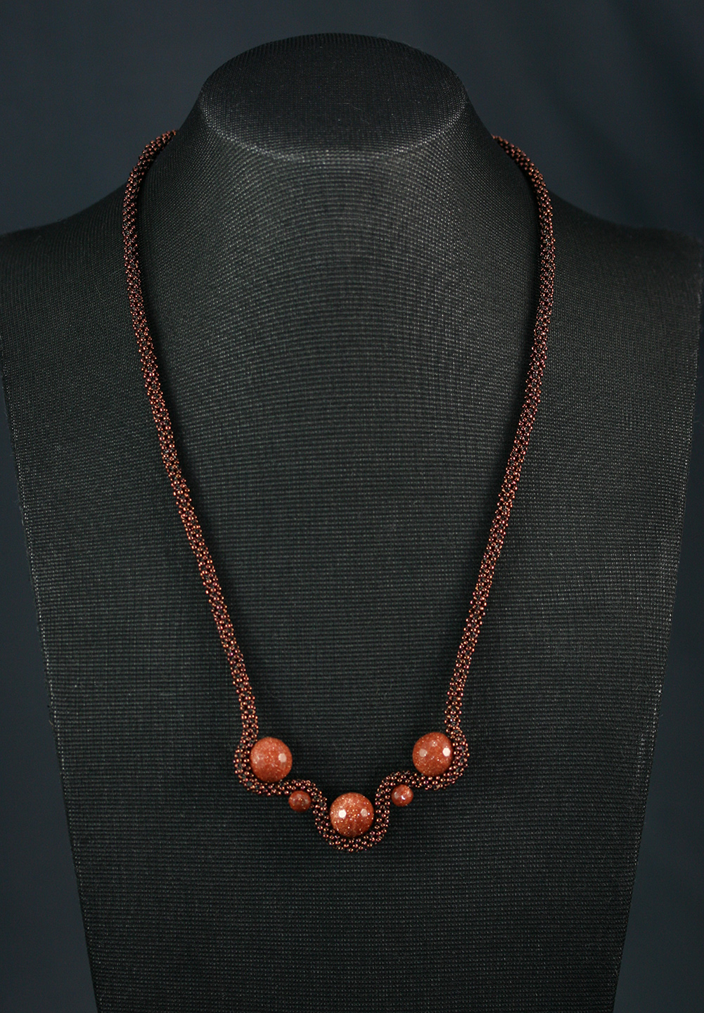 Goldstone Wave Necklace – Pretty Shiny Beads