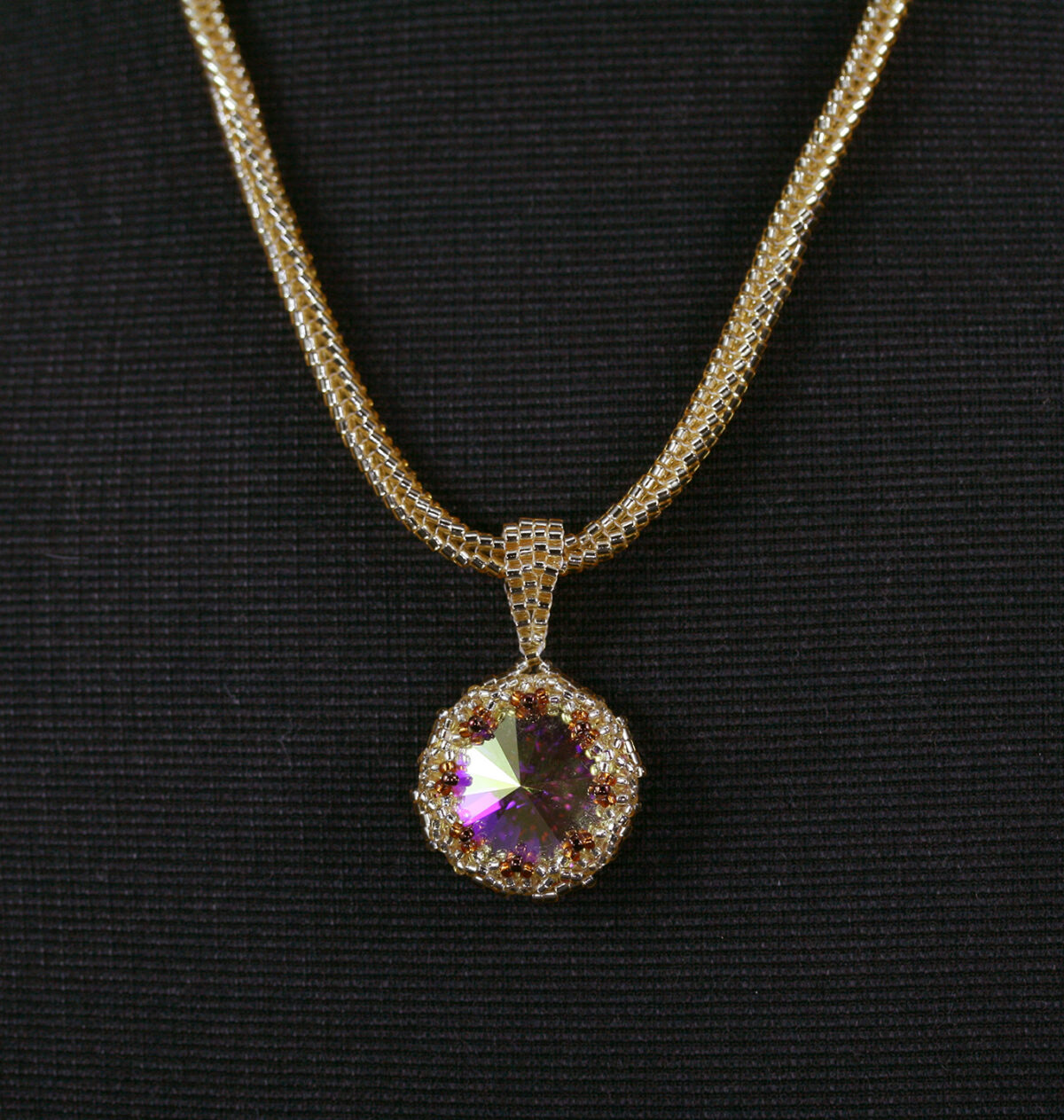 Purple & Gold Swarovski Crystal Necklace - Image 2