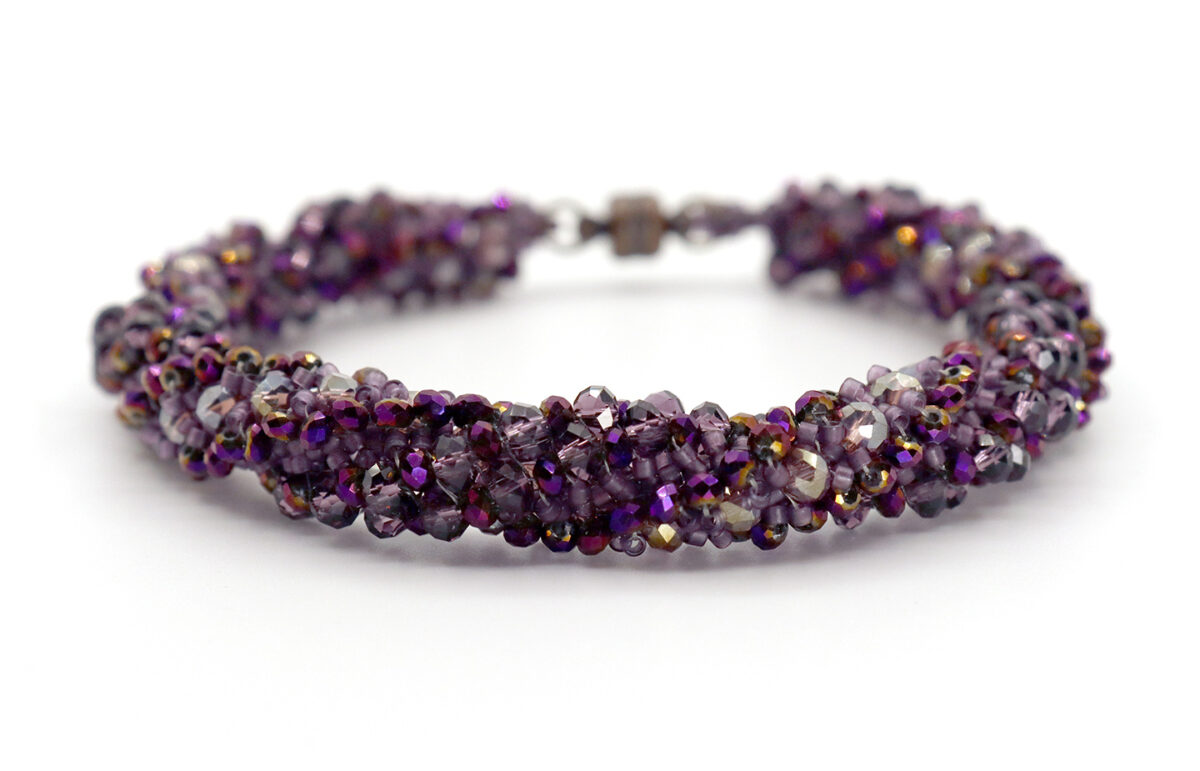 Gold-Purple Crystal Bracelet