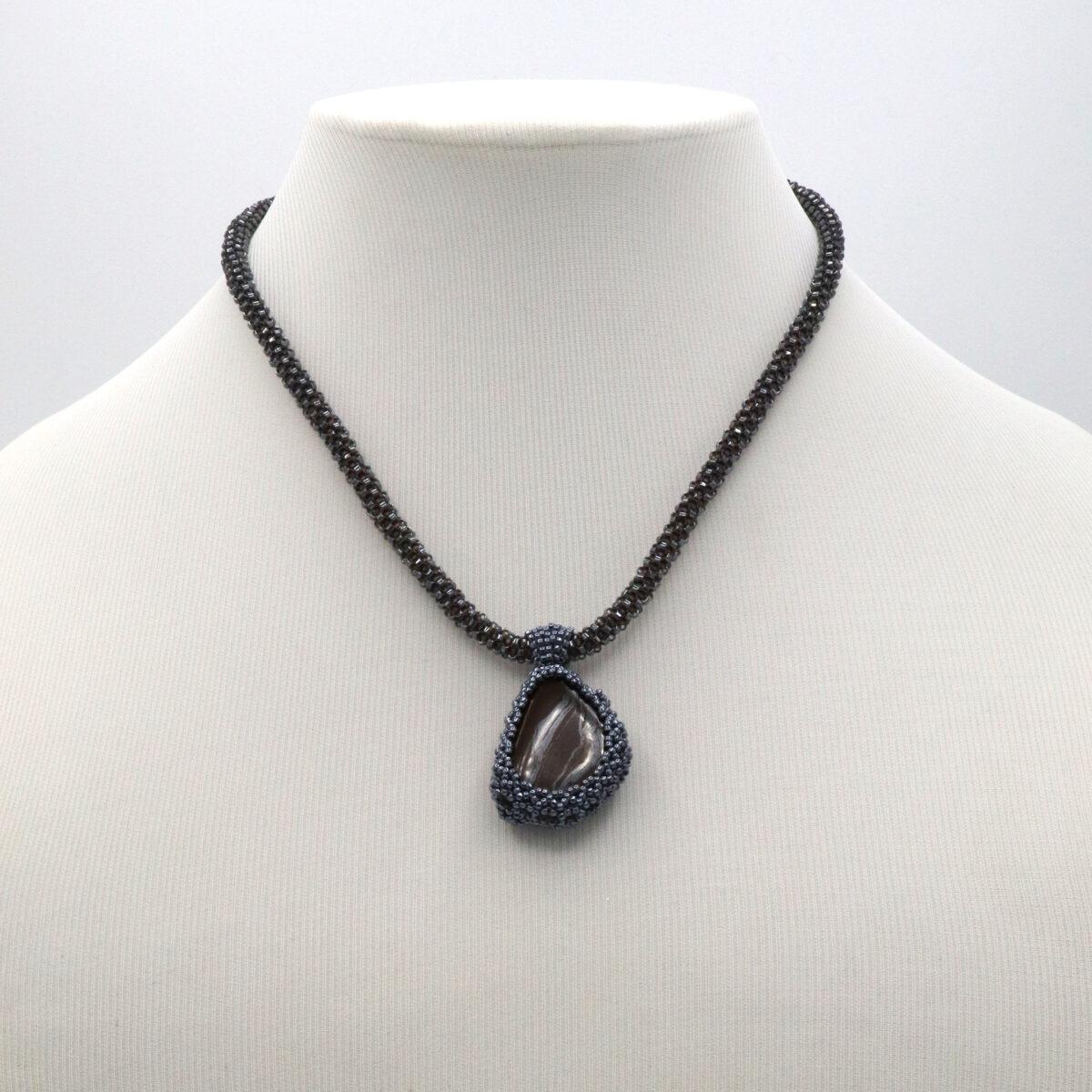 Wrapped Iron/Agate Stone Necklace - Image 2